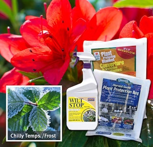 products for winter months to protect plants, wilt stop, and frost cloth