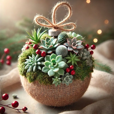 holiday succulent ornament finished product holiday succulent ornament finished product