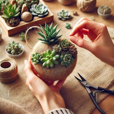 holiday succulent ornament step 6 holiday succulent ornament step adding succulents to ball