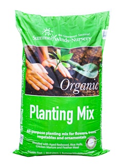 SummerWinds organic planting mix 2 cuft. on white