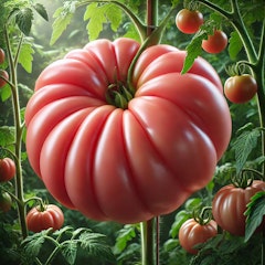 giant belgium pink heirloom tomato ai generated