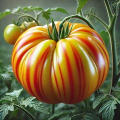 marvel stripe heirloom tomato ai generated