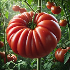 giant syrian heirloom tomato ai generated