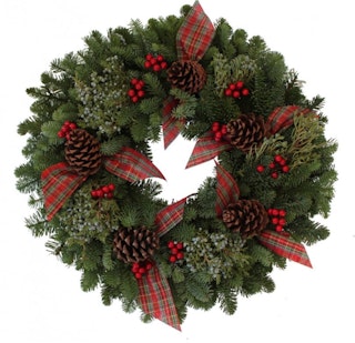 holiday inspired fernhill berries and bows wreath