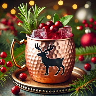 holiday rosemary reindeer mule cocktail