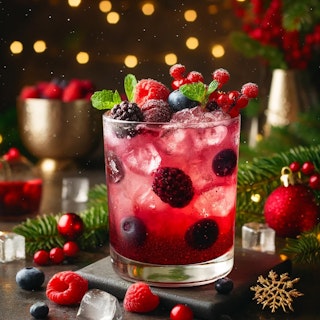 holiday berry merry smash mocktail