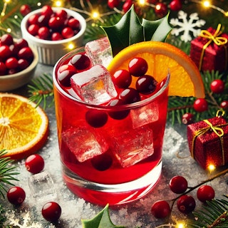 spiked hollyberry punch cocktail