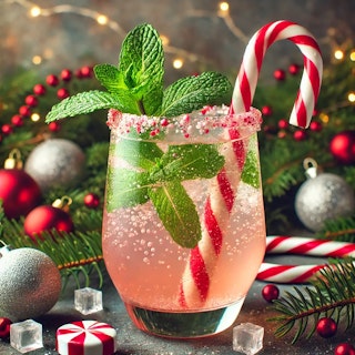 holiday peppermint garden fizz mocktail