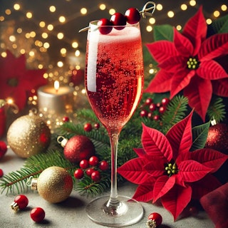holiday poinsettia spritz cocktail