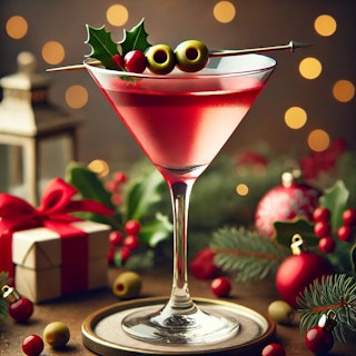 holiday dirty santa martini cocktail