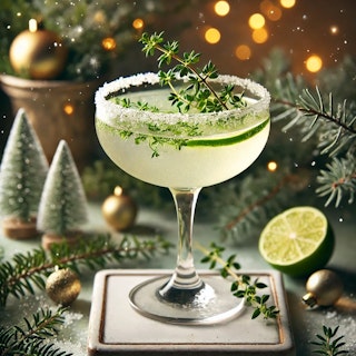 winter gimlet cocktail holiday