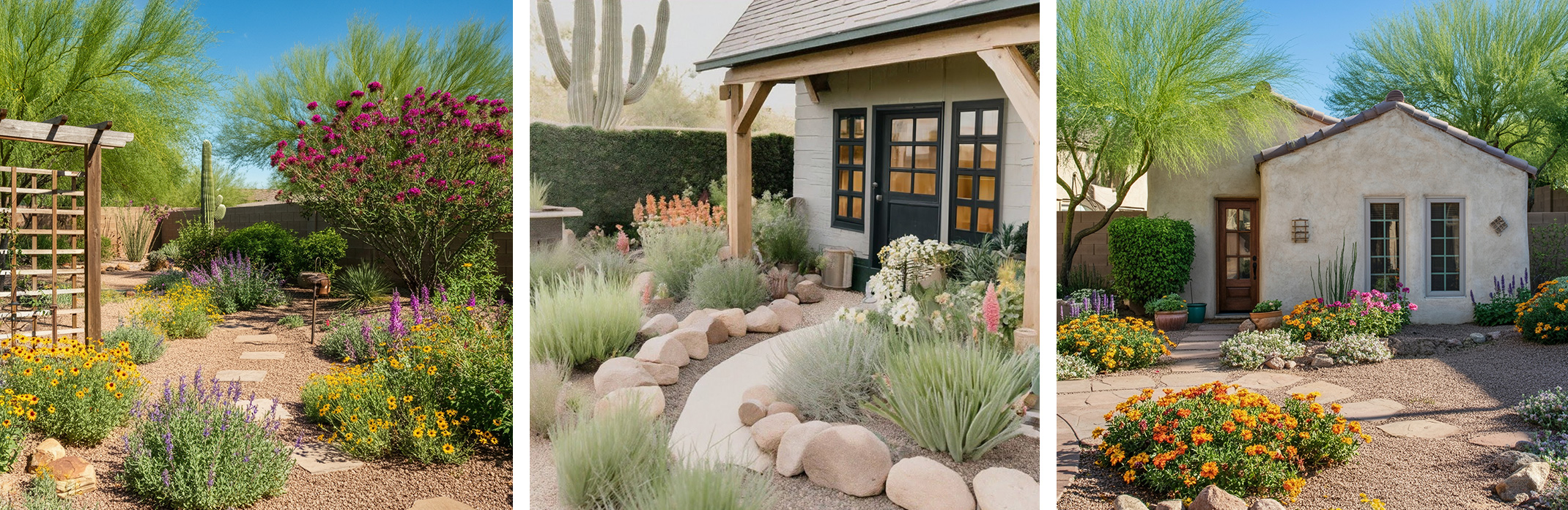 3 Images of Desert Cotage Core Garden Designs