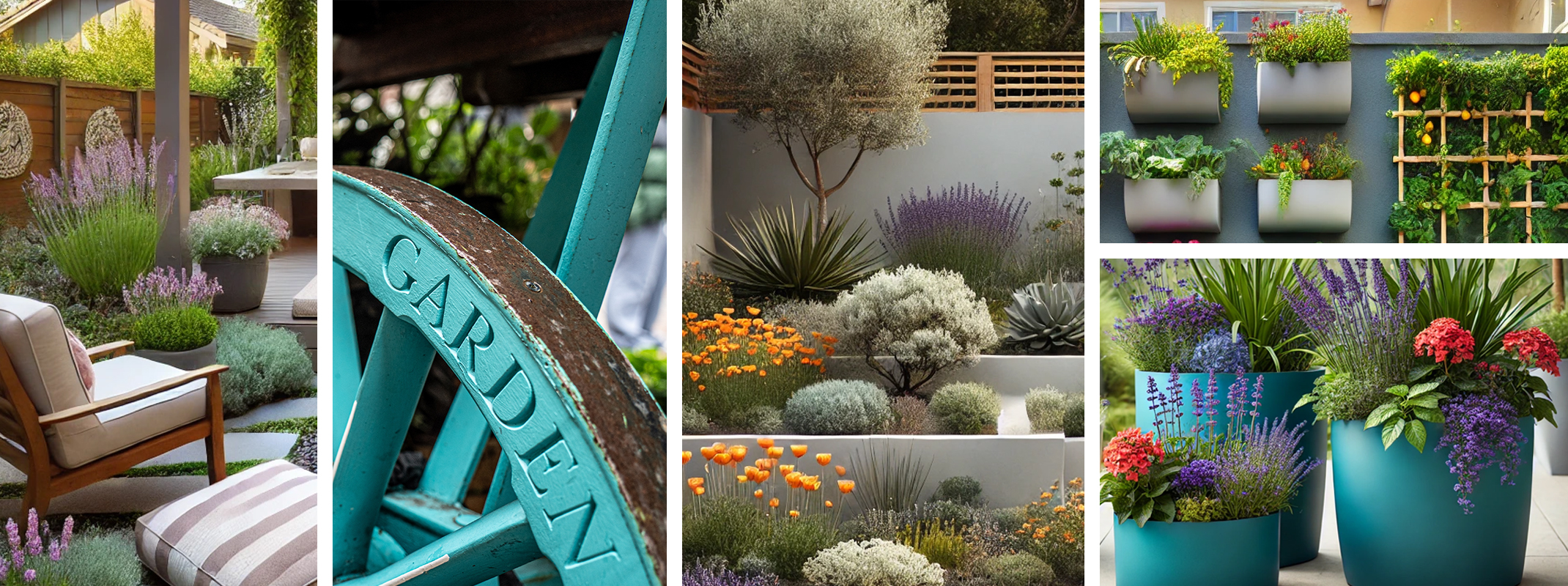 sustainabilty trends for 2025 showing different styles of gardens
