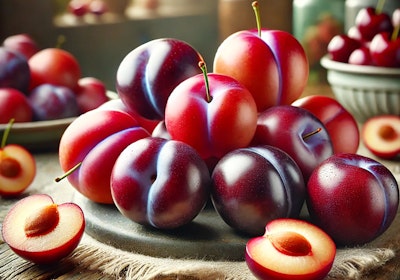 pluerry sweet treat fruit piled together on a table setting