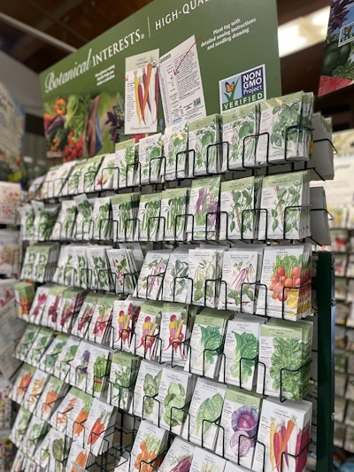 botanical interest rack full of seeds