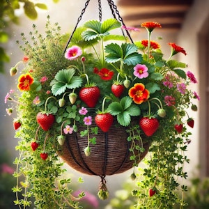 edible hanging basket created through ai