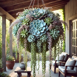 succulent ball hanging basket created through ai