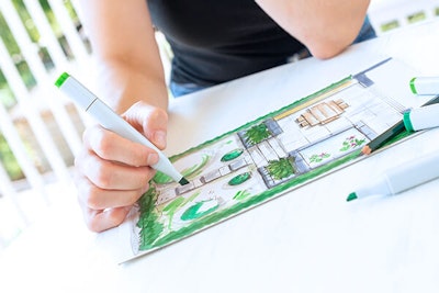person making sketch of garden summerwinds arizona