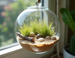 beachy or coastal terrarium