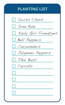 planting lists with favorite edibles to grow