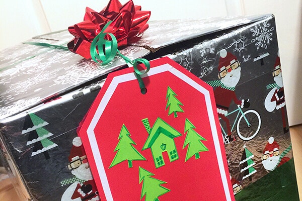 collaged wrapped gift box summerwinds california