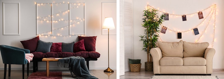 christmas living room with fairy lights summerwinds california