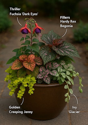 shade garden with an edge container shade garden with an edge container