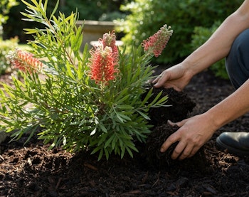 grevillea plant with mulch around grevillea plant with mulch around