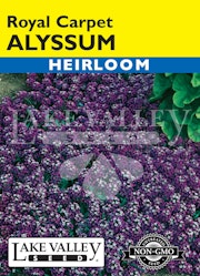 A packet of Royal Carpet Alyssum seeds from Lake Valley Seed.