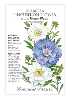botanical interest seed packet scabiosa pincushion flower isaac house blend botanical interest seed packet scabiosa pincushion flower isaac house blend