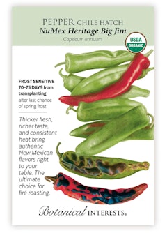 NuMex Heritage Big Jim Chile Hatch Pepper Seeds NuMex Heritage Big Jim Chile Hatch Pepper Seeds by Botanical Interests.