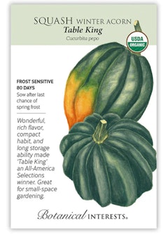 Table King Winter Acorn Squash Seeds by Botanical Interests