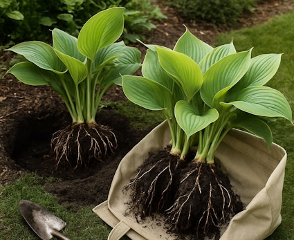 hostas divided and ready to plant hostas divided and ready to plant