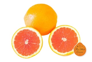 Cara Cara Sweet Oranges isolated on white background.