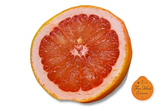 Rio Red Grapefruit isolated on white background.