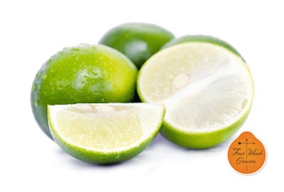 Mexican Key Lime isolated on white background.