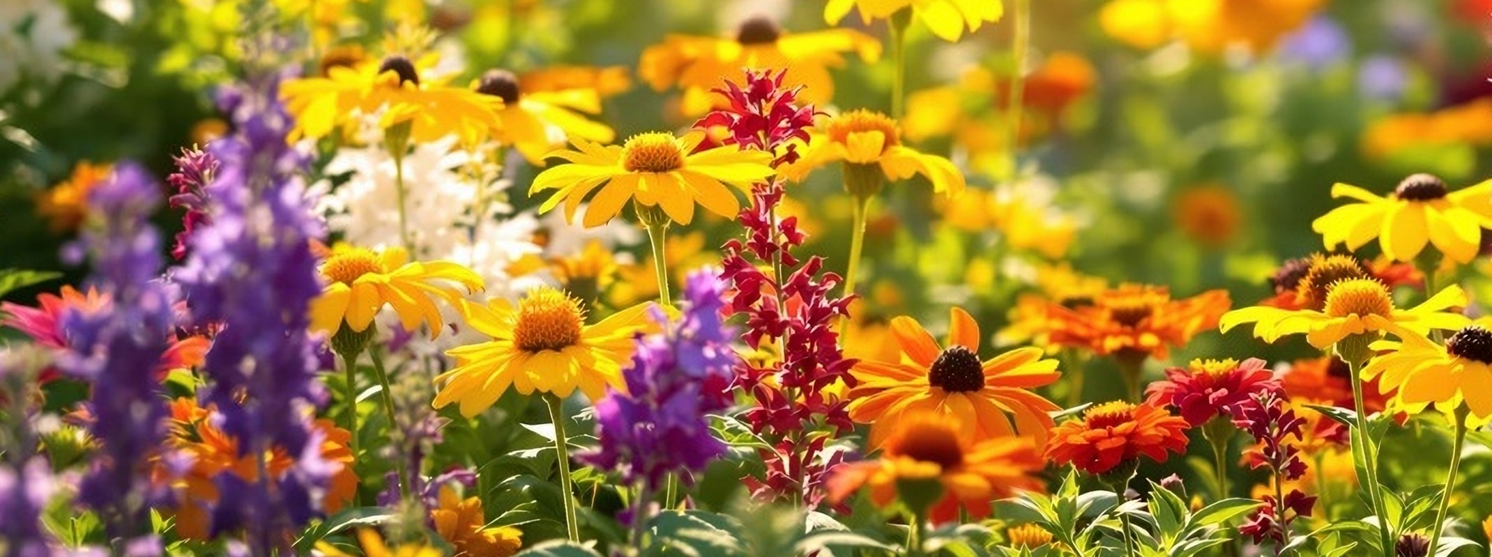fall color with rudbeckia, salvia, marigolds