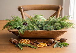 greens holiday thanksgiving fixing on table