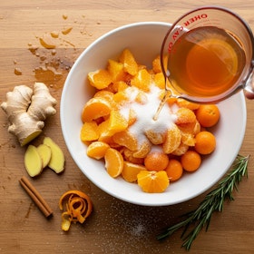 Ingredients for Citrus Shrub recipe.