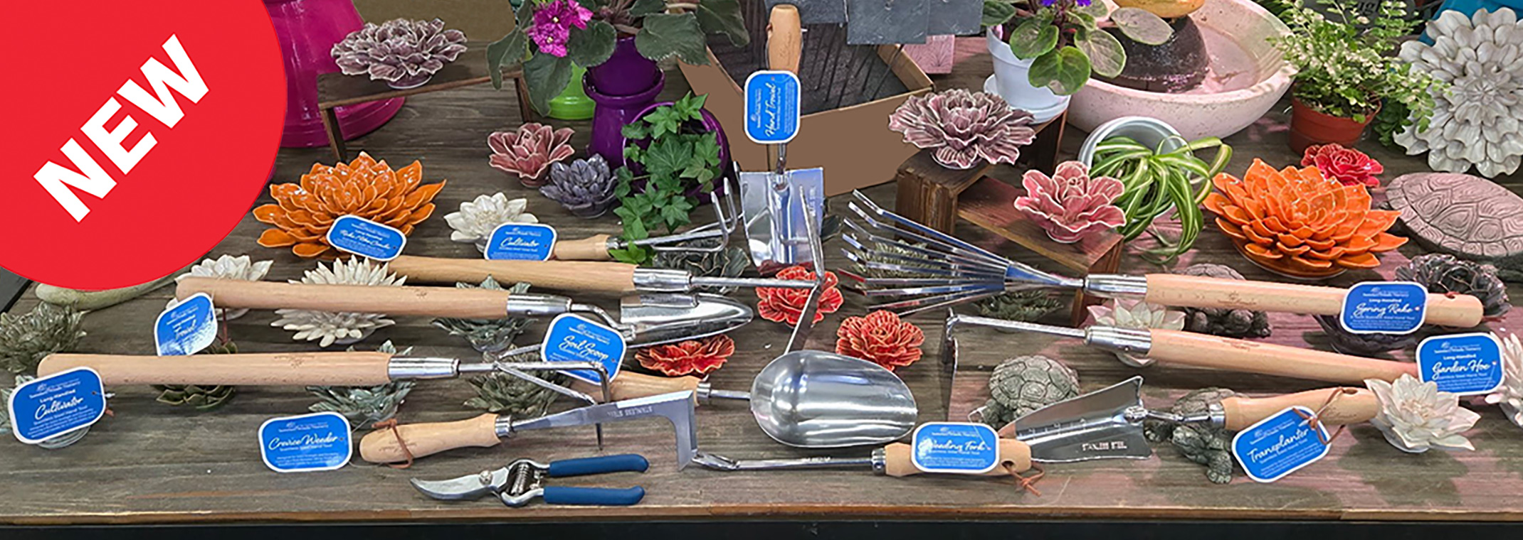 Six stainless steel hand tools from SummerWinds Nursery.