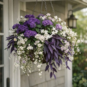The fragrant garden basket hanging outside near home.