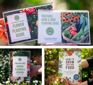 Flower Planting; and Vegetable, Herb & Fruit Planting Guides; Garden Planner and Journal; and How to Grow Your Own Food book--all from Growing in the Garden.