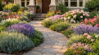 Cottage garden featured as curb appeal at a home in the bay area.