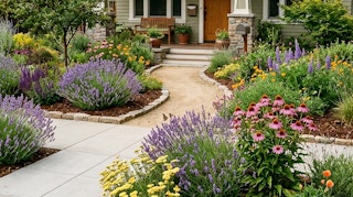 Pollinator plants featured as curb appeal at a home in the bay area.
