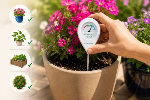 Check the moisture in your plants with a moisture meter.