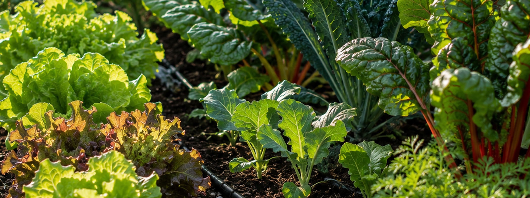 Cool-season vegetable garden with lettuce, greens and more.