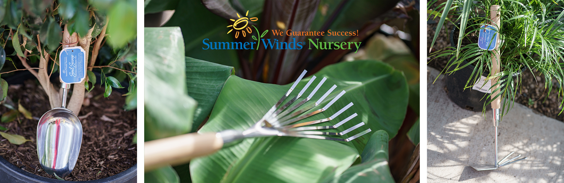SummerWinds Nursery Hand Tools Six stainless steel hand tools from SummerWinds Nursery.
