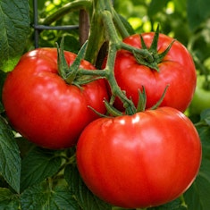 Better boy tomatoes growing on the vine.