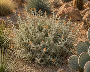 Wooly Butterfly bush in a Southwest landscape or garden.