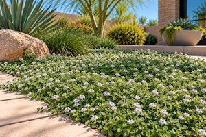 Frogfruit (Phyla) groundcover growing in an Arizona yard.